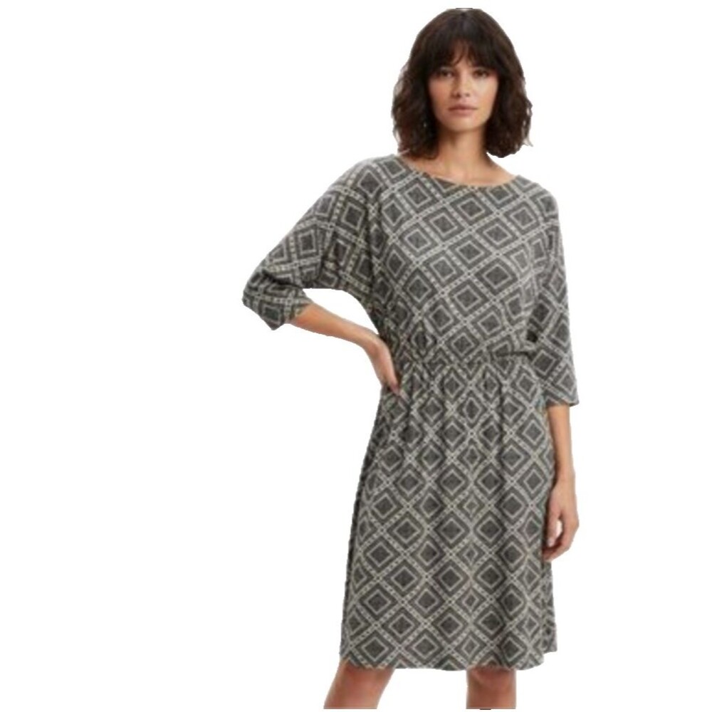 Kate Quinn Women's Dress Geometric Print 3/4 Sleeve Pockets  XL